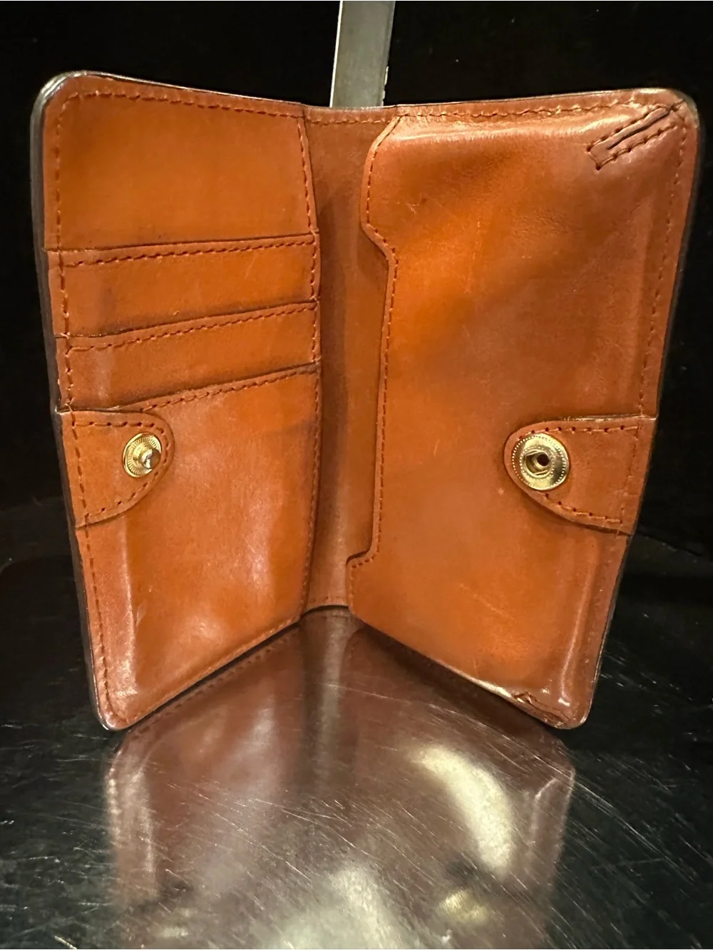 Dooney & Bourke #064  Red Pebbled  Small Flap Wallet